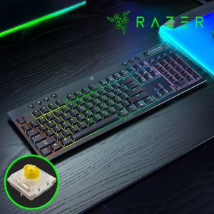 [국내정발] 레이저 블랙위도우 V4 풀배열 로우프로파일 하이퍼스피드 블랙 한글, 옐로우축, 40g