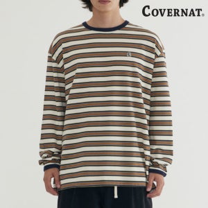 커버낫 긴팔 티셔츠 남녀공용 멀티 스트라이프 롱슬리브