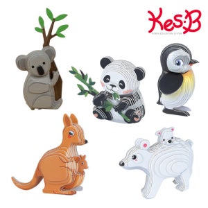 [캐스비] 아트스쿨 팝피입체만들기 세계동물5종 (택1) 페이퍼토이 3D 종이모형만들기