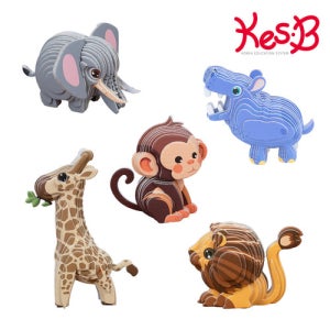 [캐스비] 아트스쿨 팝피입체만들기 정글동물5종 (택1) 페이퍼토이 3D 종이모형만들기