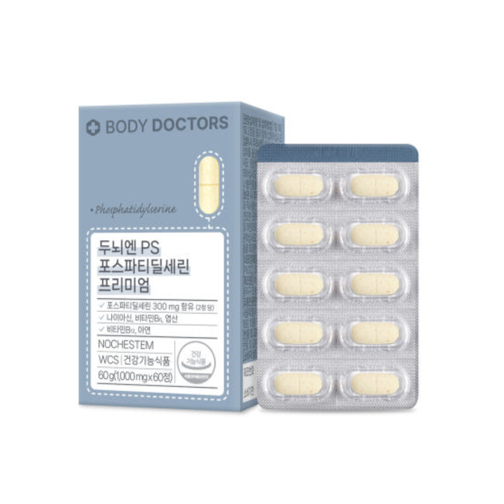 <b>바디닥터스</b> <b>PS</b> <b>포스파티딜세린</b> 은행잎추출분말 60정