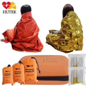 휴대용 은박담요 세트 보온포 캠핑 비상용 생존키트