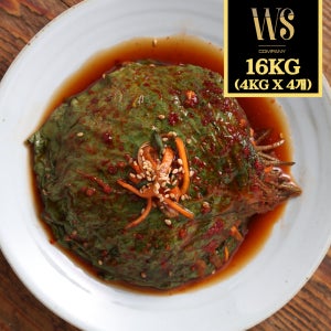 [그린이] 양념깻잎 4kg x 4팩 [ 대용량 업소용 깊은 감칠맛 전통반찬 ]