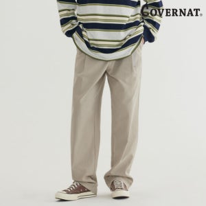 커버낫 바지 슬랙스 헤링본 1-TUCK 팬츠