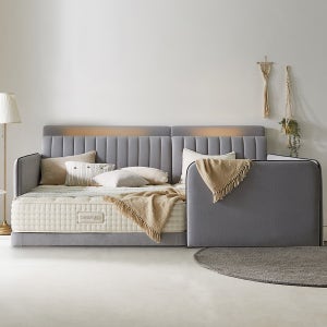 커스텀침대 저상형 패밀리 조명 맞춤제작 라이트 라인 데이베드 국내제작 침대 프레임