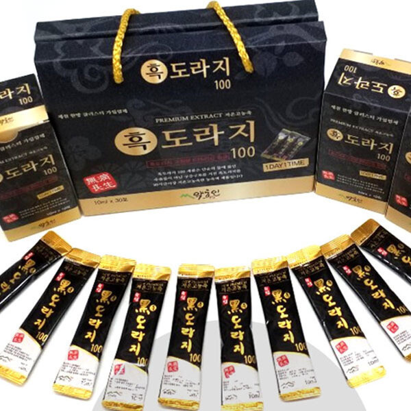 약초인 흑<b>도라지</b>청 스틱 30포 <b>도라지</b>청 <b>농축액</b> 구증구포<b>농축액</b> 100%