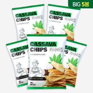 왓더파머스 정제설탕 제로 글루텐프리 통슬라이스 카사바칩(빅) 190g, 5개