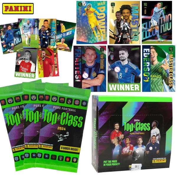 Panini 2024 최고 수준의 축구 스타 카드 블라인드 박스 메시 크리스티아누 호날두 Mbappe Neymar 수집용 카드 소년의 휴일 선물