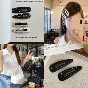 도트 삼각 똑딱이핀 앞머리핀 옆머리 포인트삔 헤어악세사리 삔 포인트헤어