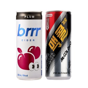 일화 맥콜 제로 + 부르르 제로사이다 자두 250ml X 각30캔 (총60캔)