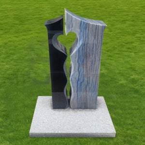 석재나라 하트평장(물결형) 묘비석 평장묘 평비석 추모비 장례용품