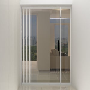 부분 간살 여닫이 중문 초슬림 비대칭 아파트 현관 중문