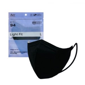 [독감 예방] 아에르 라이트핏 마스크 검정(KF94)10매(중형)