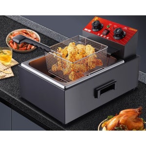 튀김기 전기 튀김기계 소형 치킨 돈까스 튀기기 10L 1구 바스켓 업소용