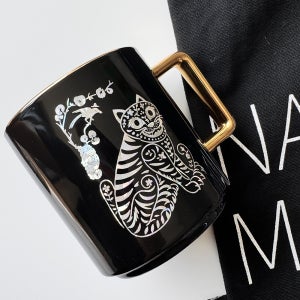 호작도 자개 도자기 머그컵 선물 1p