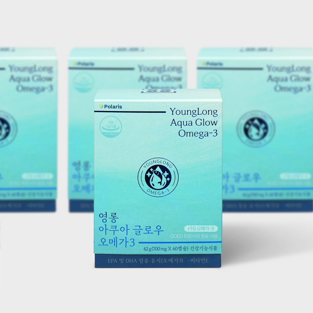 영롱 아쿠아 글로우 <b>오메가3</b> / 임산부 임신준비 RTG 약국 초임계 <b>효능</b> 60캡슐, 4개