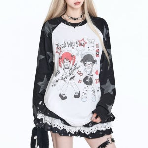 [Y2K무드] 데일리 캐주얼 루즈핏 긴팔 티셔츠