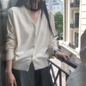 (아이 당일) 르버터(오버클래식) 드랜 브이넥 가디건 캐시미어 울 3컬러
