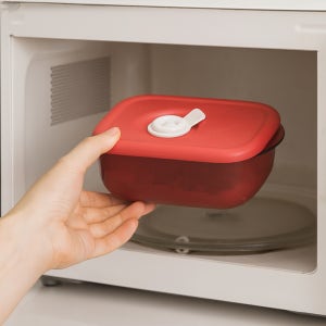 타파웨어 스마트 레인지 사각 용기 260ml 레드 벌크 전자렌지 뚜껑 냉동밥 찌개 반찬 계란찜