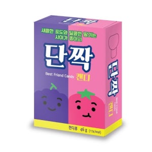 단짝캔디 딸기포도(반반), 46g, 1개