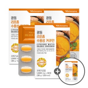 [3+1]광동 리포좀 수용성 커큐민 30정 3박스(3개월분)+본품 1박스