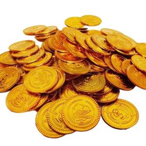 JL 가짜황금동전 100개입 촬영 마술 소품 골드 해적 코인 보물 상자 게임