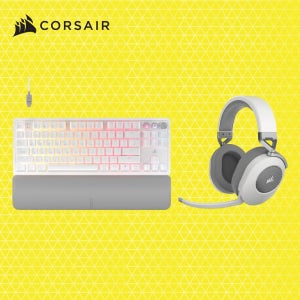 커세어 K70 MGX TKL 자석축 래피드트리거키보드 기계식 + HS65 무선헤드셋 화이트 세트