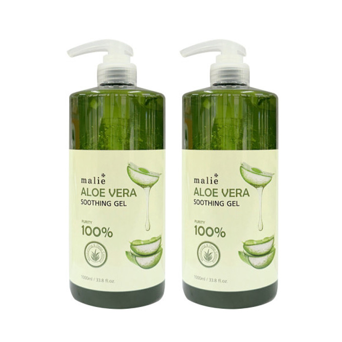 마리에 순도 100% <b>알로에베라</b> 수딩젤 1000ml 수분 진정 대용량 1L, 2개