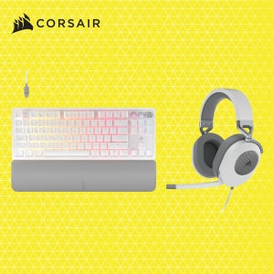 커세어 K70 MGX TKL 자석축 래피드트리거키보드 + HS65 서라운드헤드셋 화이트 세트