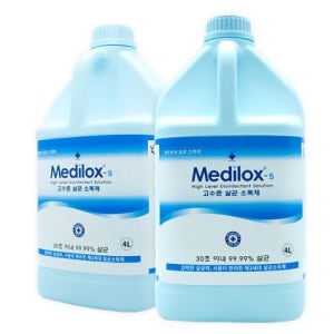Medilox-S 메디록스 고수준 무독성 코로나 살균 소독제 방역 4L x 4통
