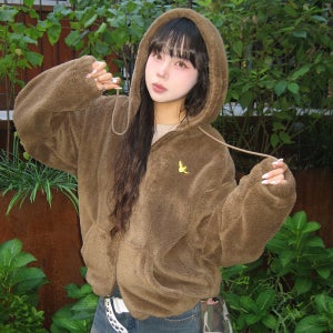 마크곤잘레스 스너글 플리스 후드집업 - BROWN