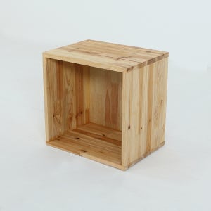 베르데퍼니처 공간깡패 내추럴 오일 1단 원목 공간박스 수납장 칼라박스 나무상자 400