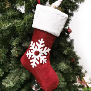 크리스마스 산타 양말주머니(선물주머니) - 눈꽃