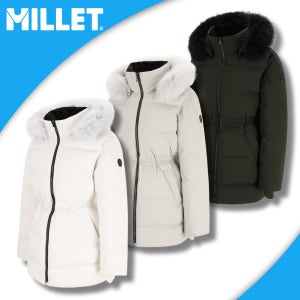 밀레 역시즌 구스다운 롱패딩 여성 거위털 파카 허리스트링 겨울 자켓 등산 아웃도어
