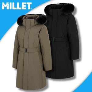 밀레 역시즌 거위털 롱패딩 여성 후드 긴기장 겨울 파카 폭스퍼 구스다운 점퍼 등산 아웃도어
