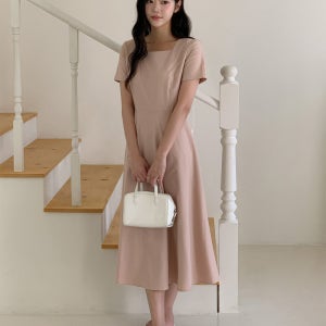 여름 러블리 하객 린넨원피스 체형커버 돌잔치엄마 플레어 롱 원피스 빅사이즈 3컬러 휴양지룩