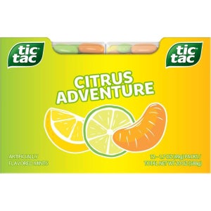 Tic Tac Citrus 시트러스 Mints 과일맛 민트 캔디 49g x 12팩 588g 식후 입가심 탕비실 휴대용 여행