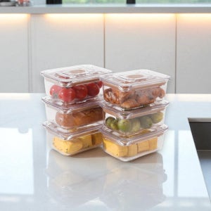 프리파라 브루클린 냉동밥 보관용기 460ml 6P 전자레인지용 트라이탄 반찬통 베이지