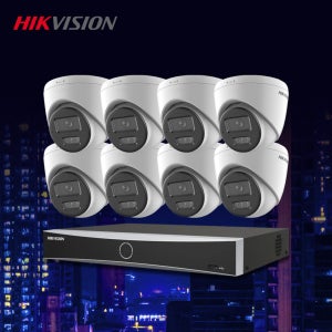 하이크비전 4K 800만화소 야간컬러 IP 실내8대 8채널 NVR녹화기 CCTV세트 POE