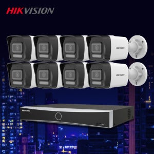 하이크비전 4K 800만화소 야간컬러 IP 실외8대 8채널 NVR녹화기 CCTV세트 POE
