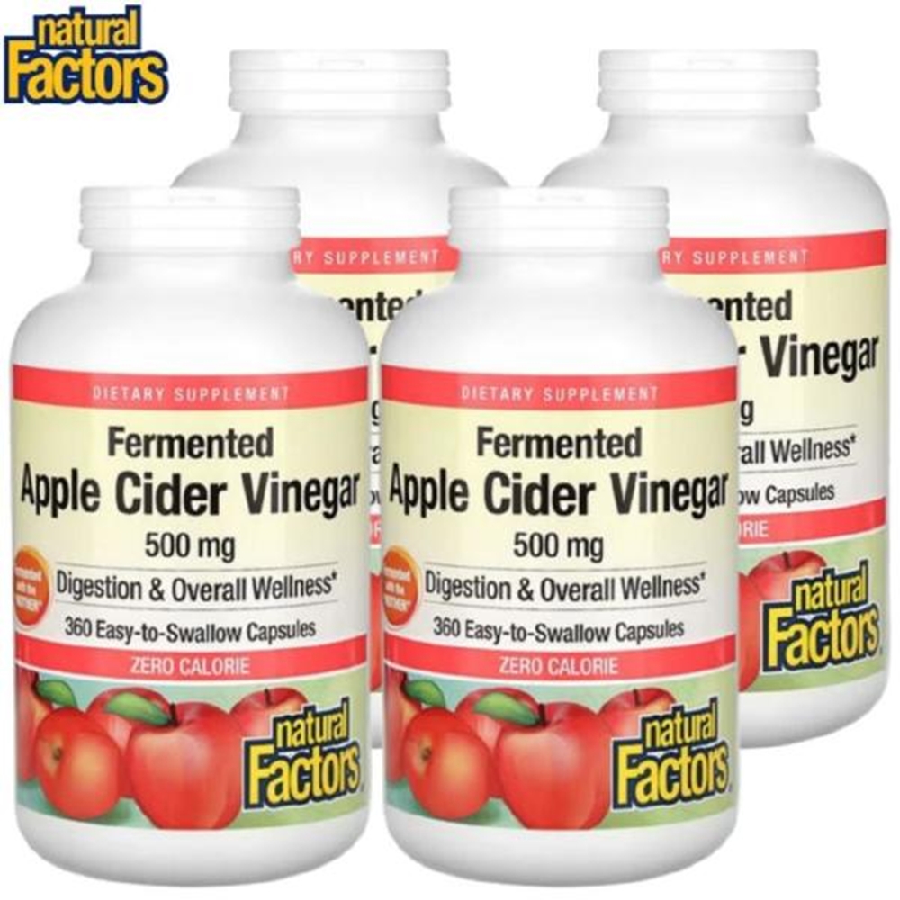 네추럴팩터스 사과 식초 애플 사이다 비니거 <b>애사비 500mg</b> 180정 4개