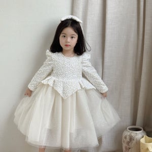 여아 화이트 드레스 화동드레스 공주원피스 공주옷 생일파티 백설공주 파티복