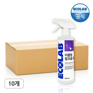이콜랩 알코올클리너 500mlx10개 끈적임없이 세정과 소독을 한번에