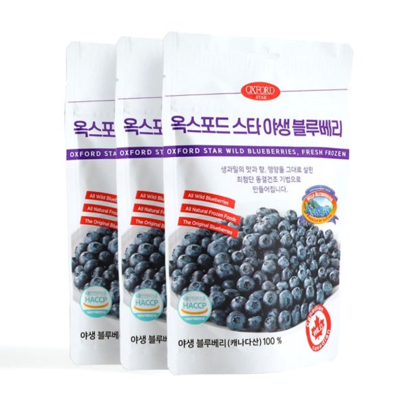 [일반 블루베리보다 높은 고성분] 캐나다100% 옥스포드 야생블루베리 동결건조 과일칩 30g 3팩