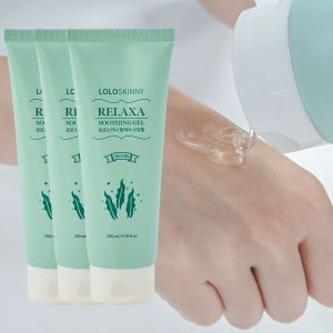 로로스키니 릴렉사 알로에 수딩젤 민감피부 진정 보습 탄력 쿨링 젤 200ml, 3개