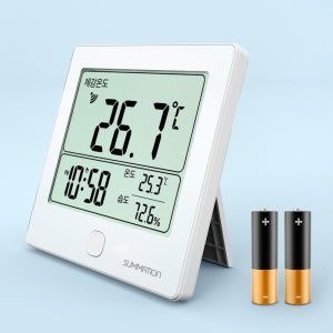 써메이션 디지털 체감 온도계 건전지 포함 스마트 온도경보 벽걸이 디지털 온습도계