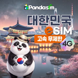 한국 이심 부산 강릉 등 전지역 eSIM 매일 5GB+고속무제한 SK/KT QR즉시발송 판다심