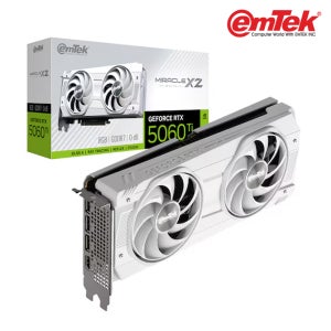 이엠텍 지포스 RTX 5060 Ti MIRACLE X2 WHITE D7 8GB 그래픽카드