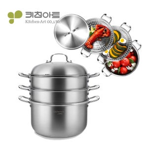 키친아트 올가 인덕션 찜냄비 3단 인덕션용 찜기 36cm