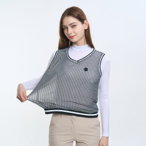 여성 골프조끼 통기성 우수 메쉬 망사 브이넥 여리핏 베스트 골프웨어(W6SV03)